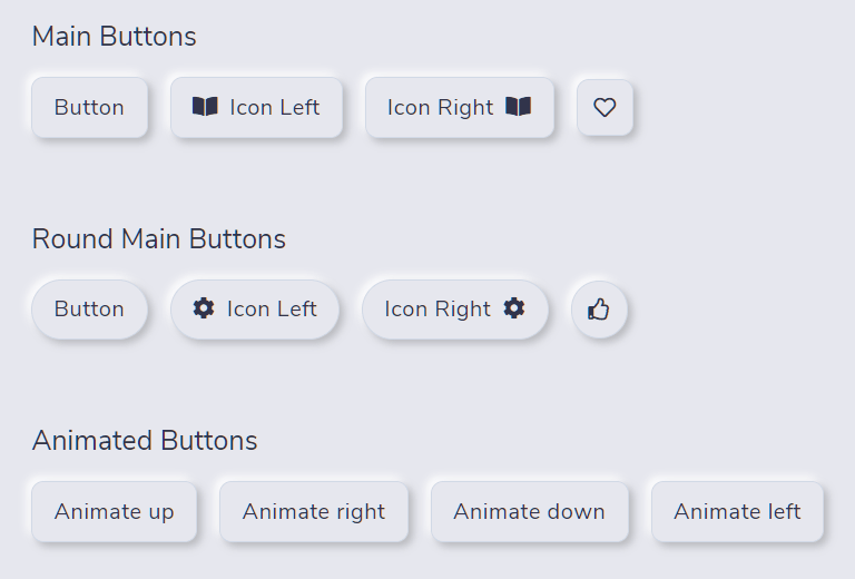 Neumorphism UI Kit Buttons